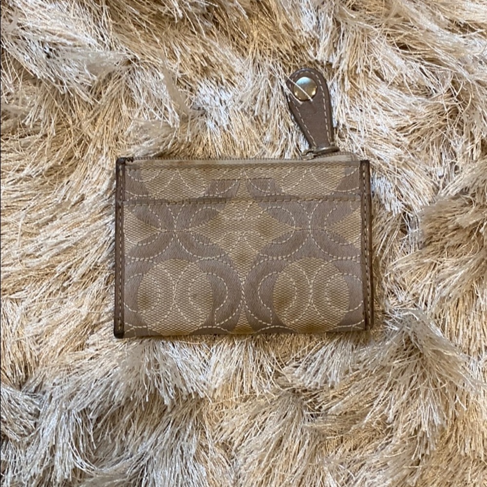 Coach Silver Coin Purse/ Card Holder/ Mini Wallet